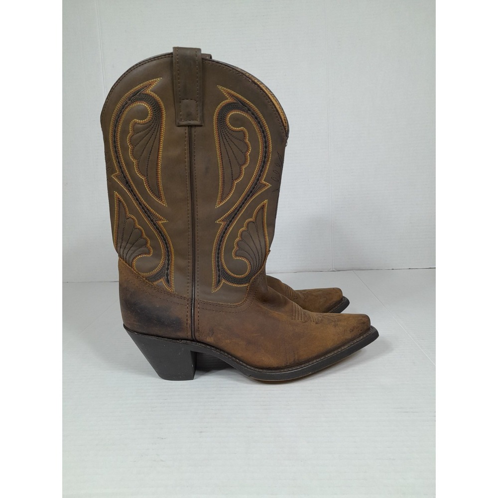 Laredo Lea Vamp Embroidered  Leather Western COWBOY Boots Women sz 10 M Boho